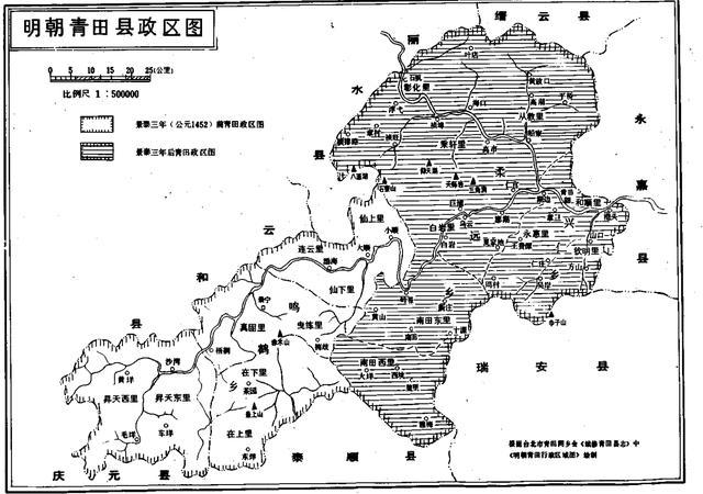 历史上青田县的三次县境变迁