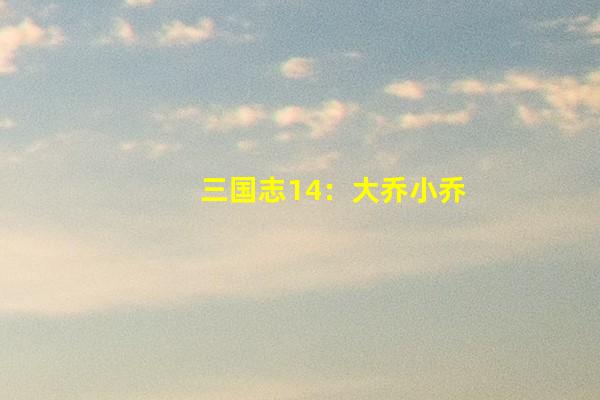 三国志14：大乔小乔孙尚香新版立绘曝光，最美的却不是他们？